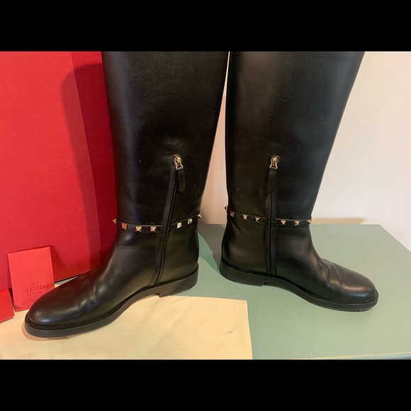 Valentino Rockstud Leather Boots - Picture 4 of 5